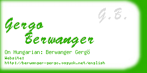 gergo berwanger business card